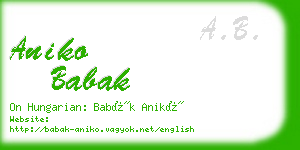 aniko babak business card